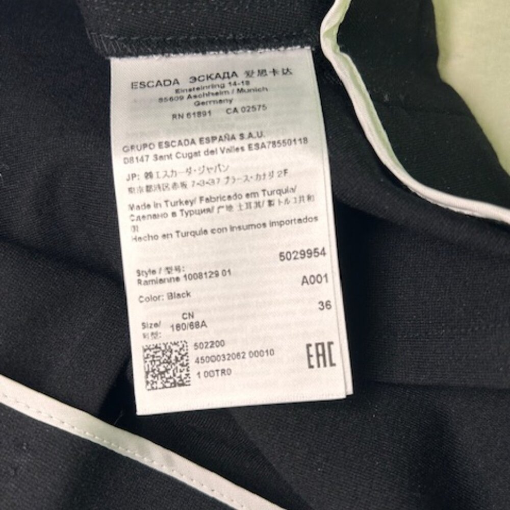 Escada Sport Black Pencil Skirt w Herringbone Side Trim *See Measurements* Small - Picture 13 of 13